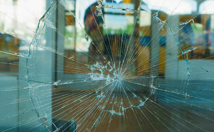 anti-vandal window film broken glass
