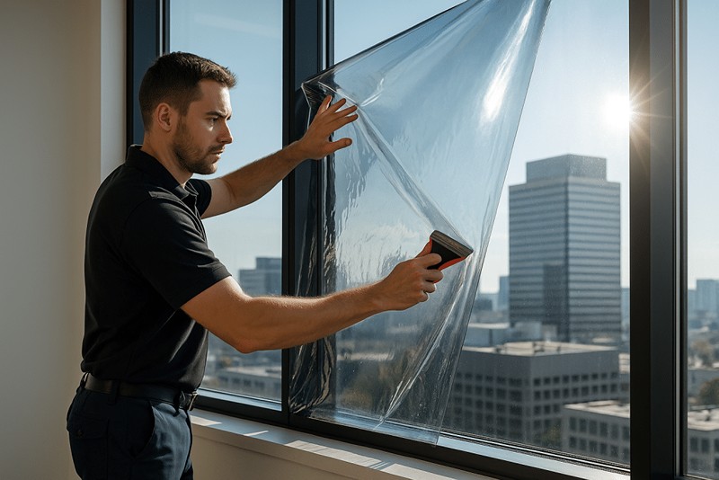 Safety window film installation by professionals