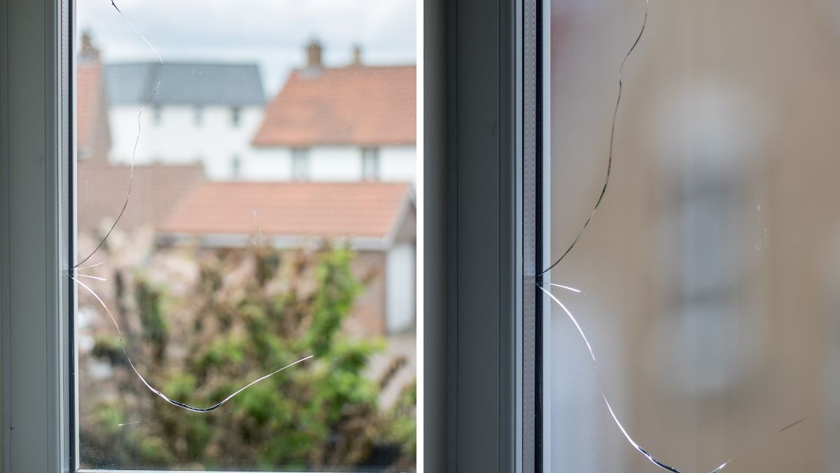Thermal shock in double-glazed windows — glass breakage caused by uneven heating